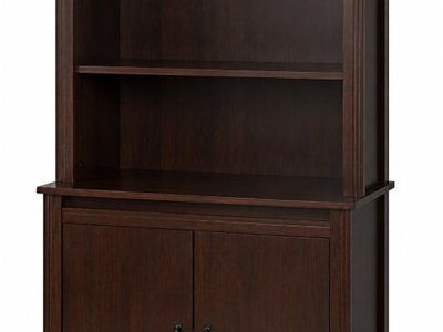 2 Matching Tall Bookshelves w/ Cabinets – $75 each