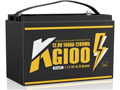 12V 100Ah LiFePO4 Battery — Brand New Lithium