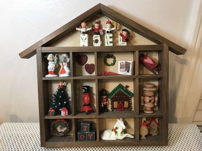 PICK 1 or more Christmas Shadow Box House Shape, Wall Decoration, 14in W x 12in H