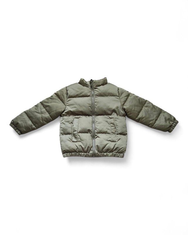 Wonder Nation Kids Puffer Jacket | Olive Green | Size XS (4-5) | Full Zip
