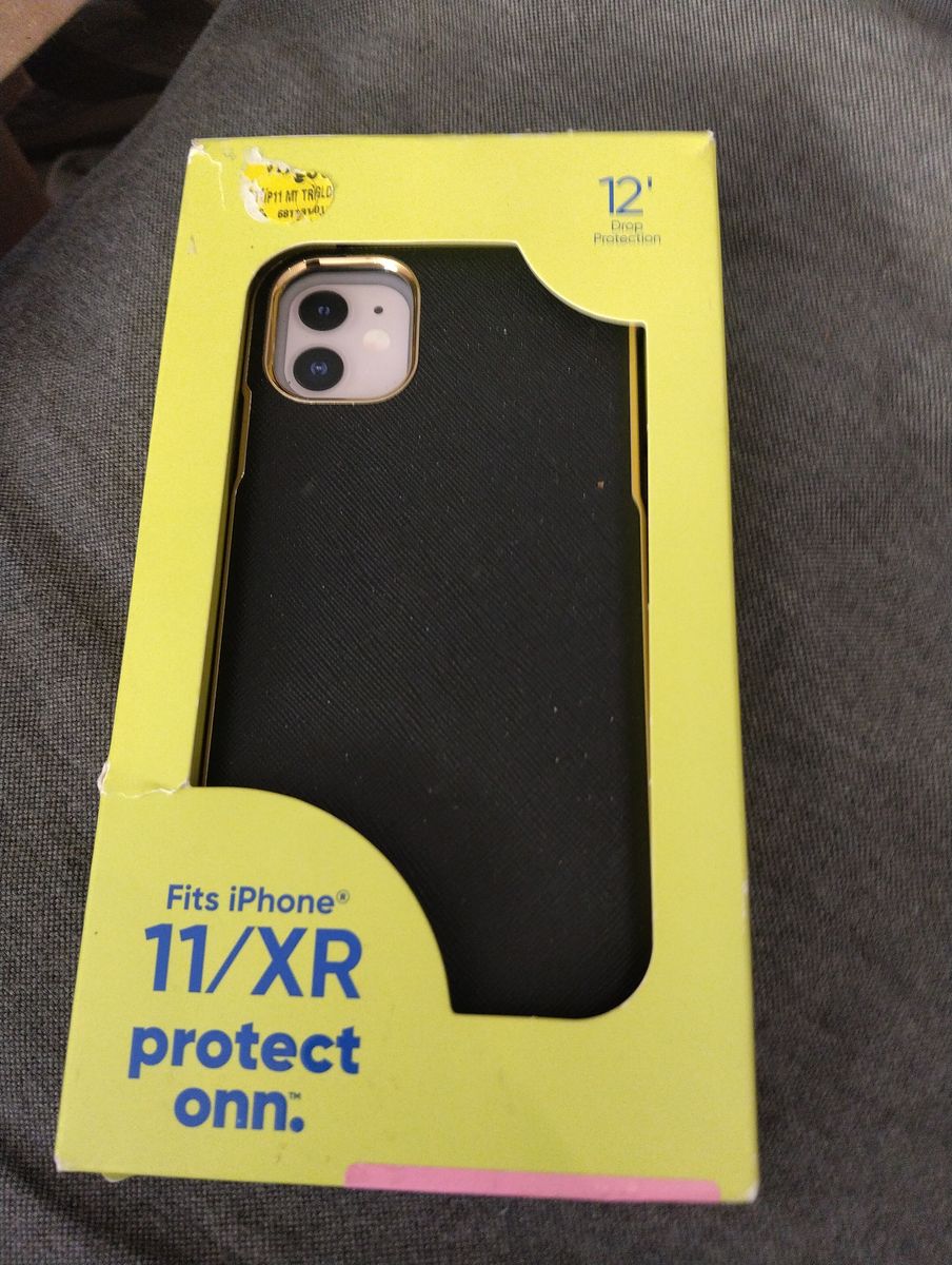 onn. Vegan Leather with Gold Metallic Trim Phone Case