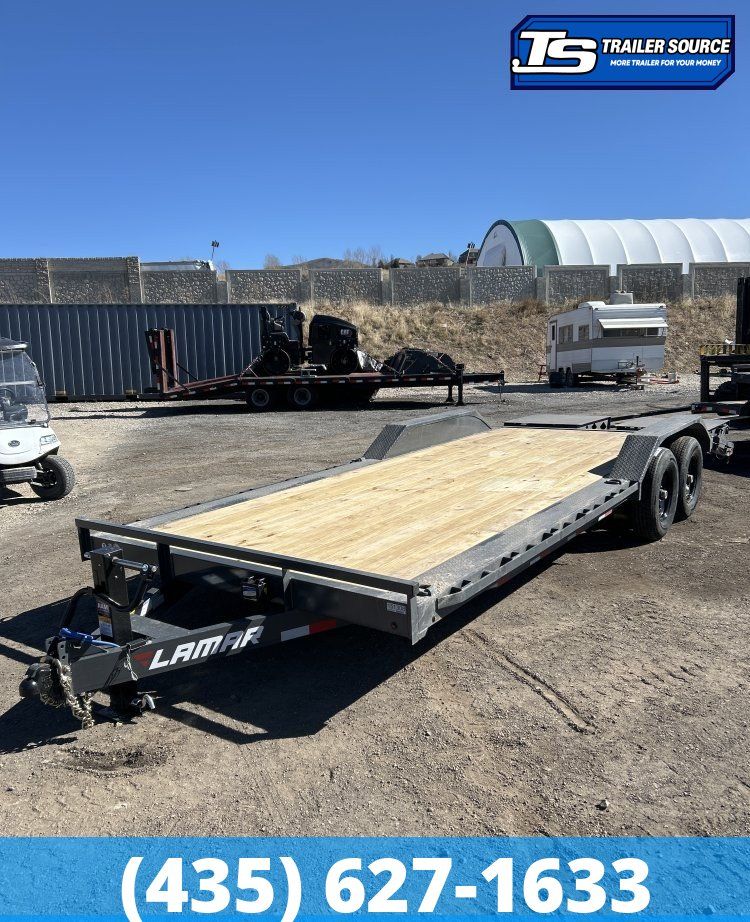 8.5x22 Lamar H6 Wide Body w/ Drive Over Fenders Equipment Trailer - 14K GVWR - D-Rings, Max Ramps