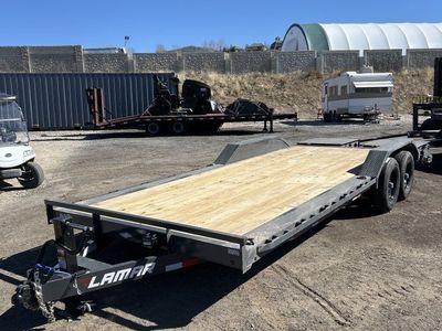 8.5x22 Lamar H6 Wide Body w/ Drive Over Fenders Equipment Trailer - 14K GVWR - D-Rings, Max Ramps