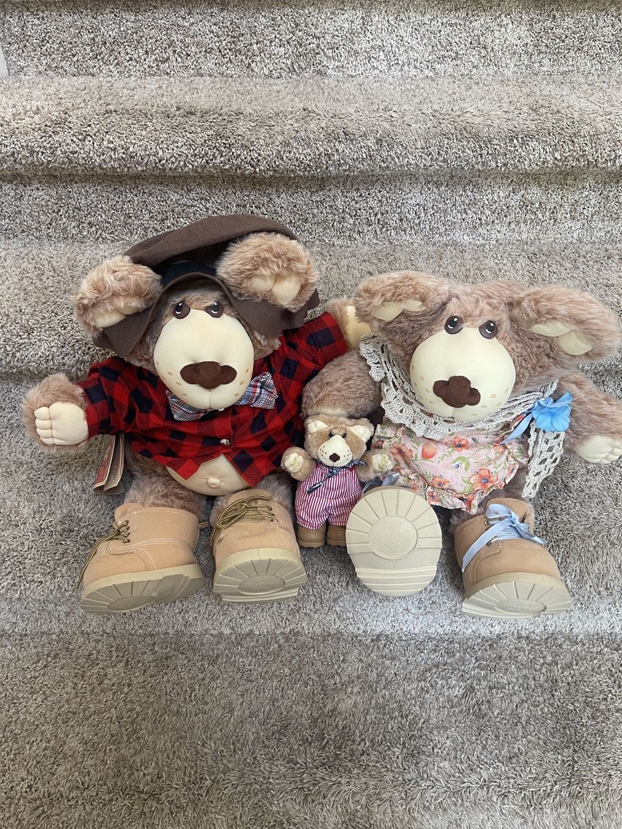 Furskins Farrel, Hattie & Baby Bear Family - $15 Each