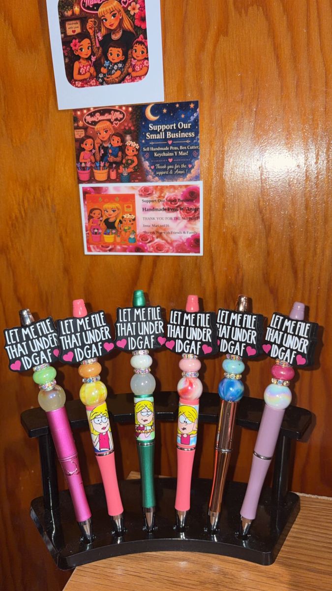 Handmade Beaded Pens with Funny Novelty Toppers