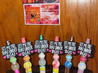Handmade Beaded Pens with Funny Novelty Toppers