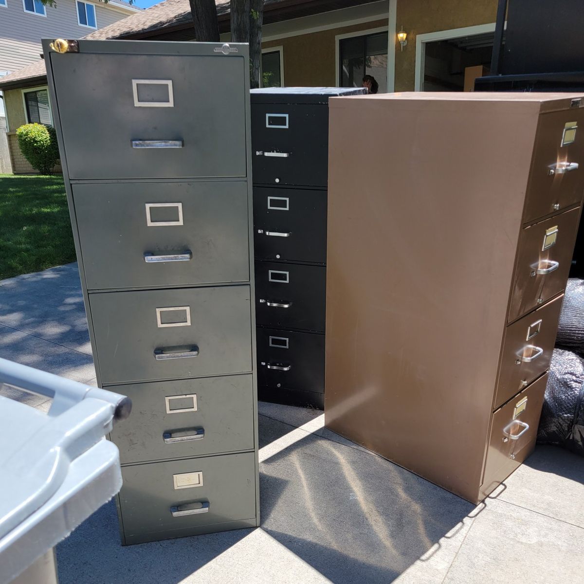 Metal File Cabinets, all but the tall one are gone.