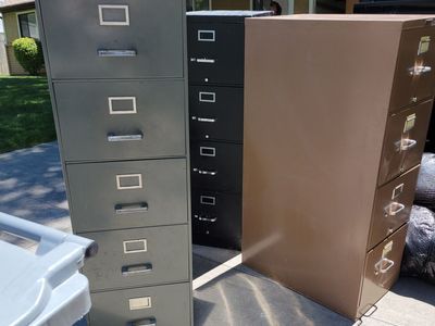 Metal File Cabinets, all but the tall one are gone.