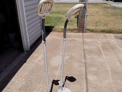 Pair of Adjustable Floor Lamps with Fluorescent Bulbs