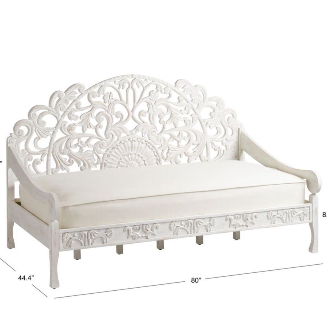 World Market Carved Wood Daybed Frame - Fits Twin Mattress