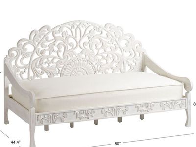 World Market Carved Wood Daybed Frame - Fits Twin Mattress