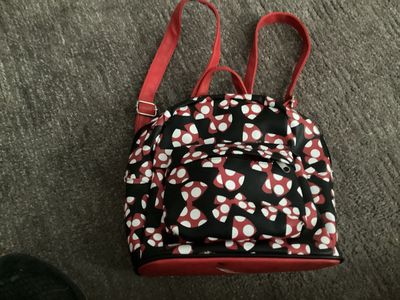 Minnie Mouse Mini Backpack Red/Black Polka Dot Disney Parks Loungefly Style Bag