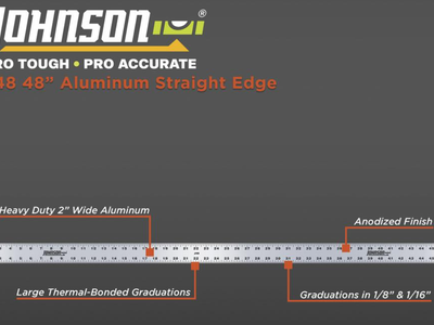 Johnson Level 4ft Aluminum Straight Edge Ruler