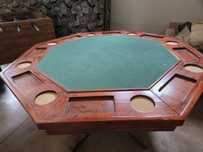 American Heritage Billiards Octagon Poker Table and 6 Chairs