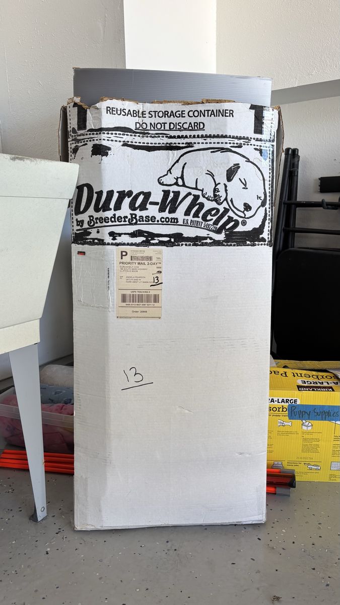 Dura-Whelp Whelping Box with Puppy Supplies