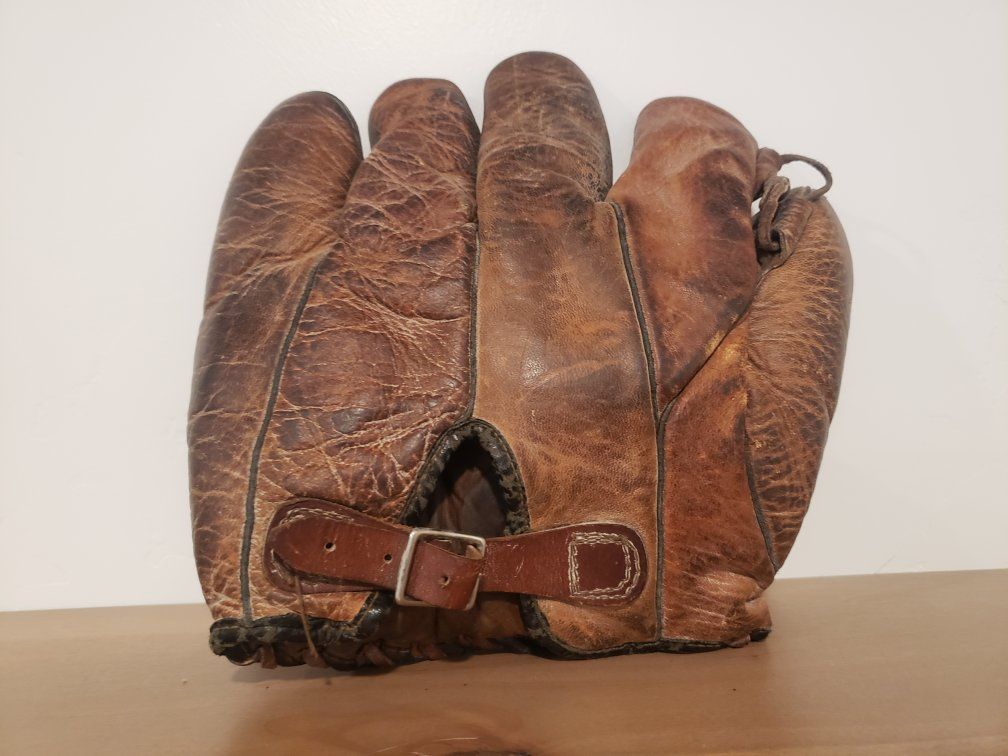 Vintage Oil Treated Genuine Horsehide Baseball Glove - Brown