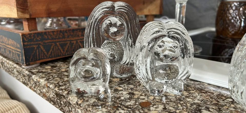 Sweden Bergdala Crystal Troll Figurine Set