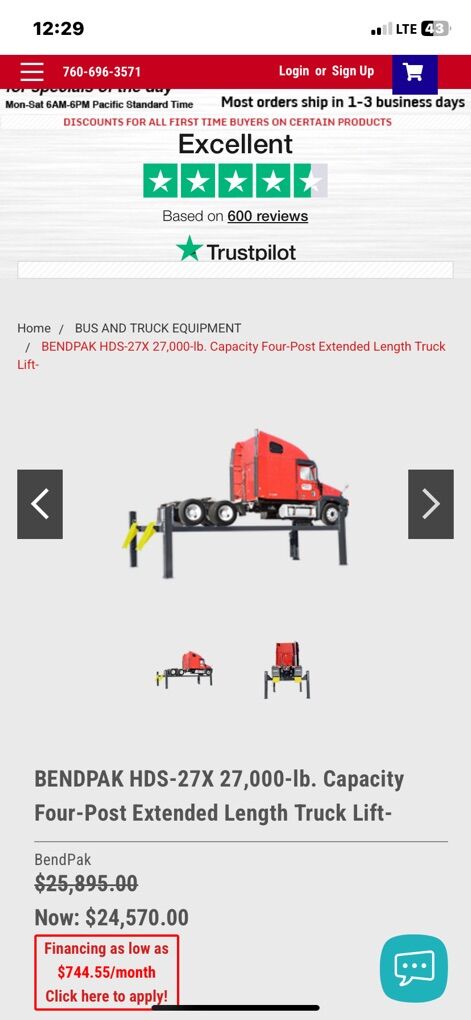 Semi Truck Drive On Lift