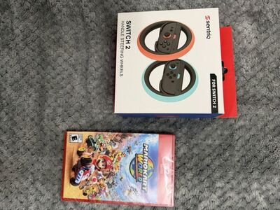 MarioKart World with 2 Steering Wheels