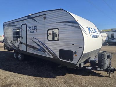 2020 Forest River boost XLR 27QB toy hauler with generator 15 foot garage