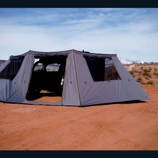 Overland Vehicle Systems 180 LTE Awning Wall with Door and Mesh Windows
