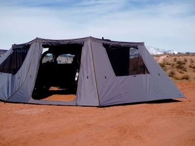 Overland Vehicle Systems 180 LTE Awning Wall with Door and Mesh Windows