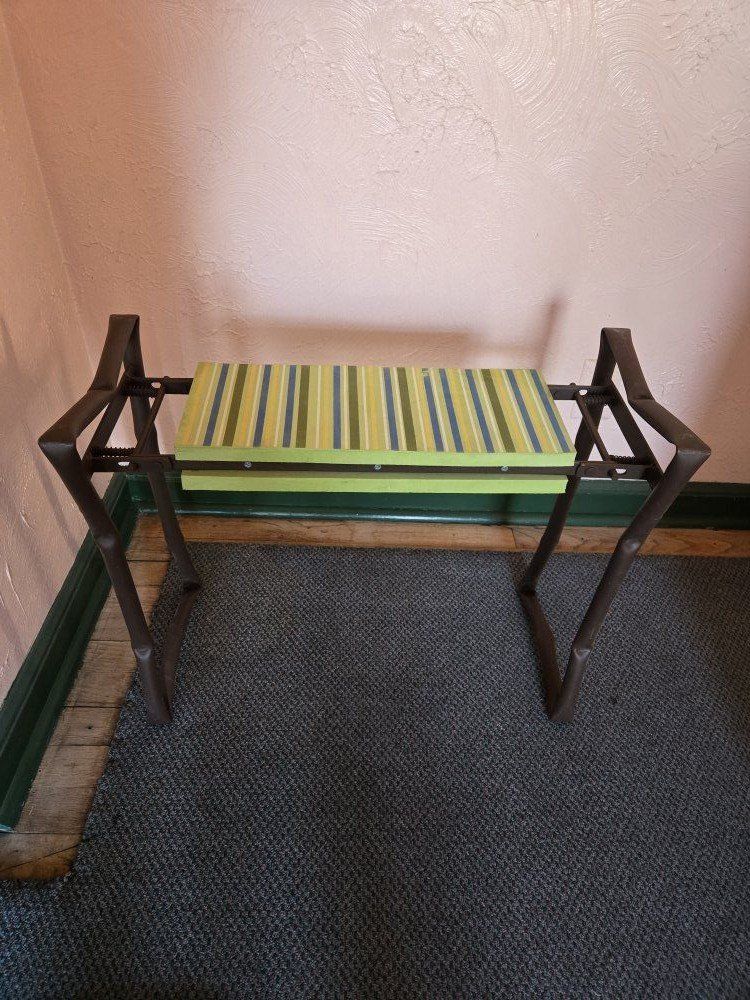 fold up metal gardening stool and bench