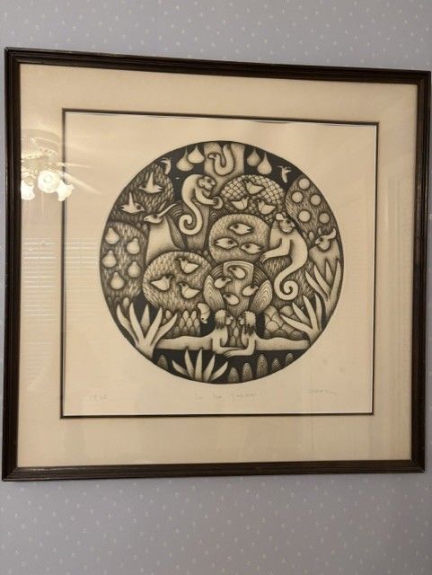 "In the Garden"  Carol Jablonsky lithograph