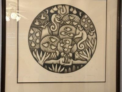 "In the Garden" Carol Jablonsky lithograph
