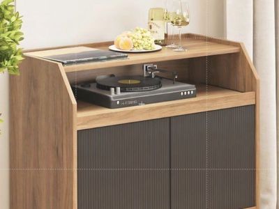 Modern record player cabinet with storage