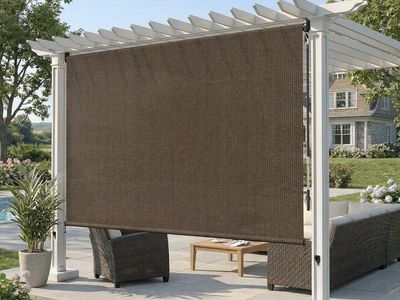 New. 95% UV Block Roller Shade For Patio. 120"x96"