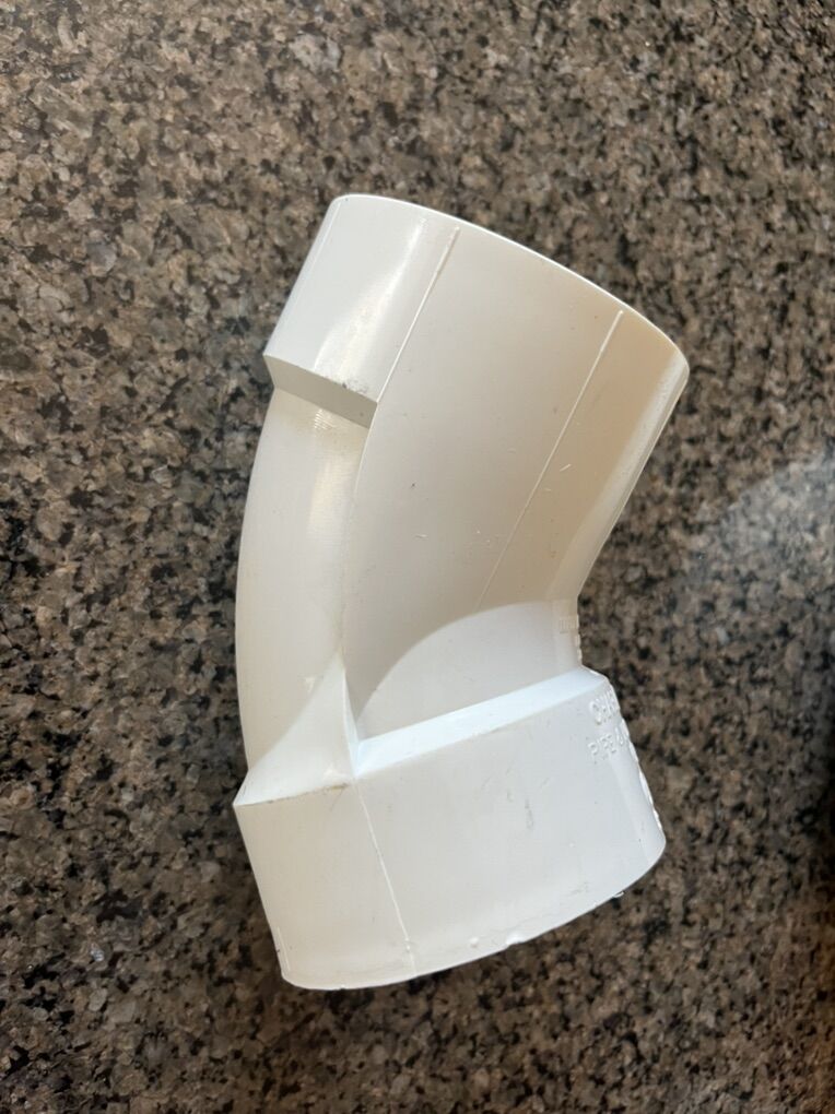 Brand New 3 in PVC 45 Elbow Hub