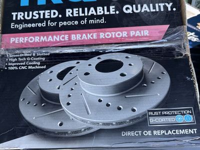 TRQ Performance Front Brake Rotor & Hub Assembly Pair – New – Part #BRA74903