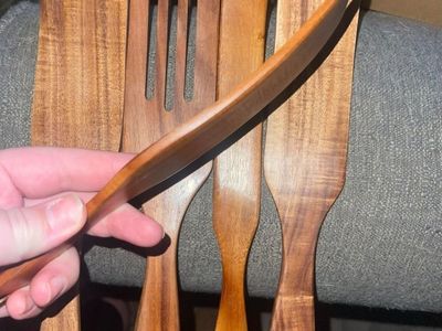 Wooden Spatulas for Cooking Set of 5 Non Stick New