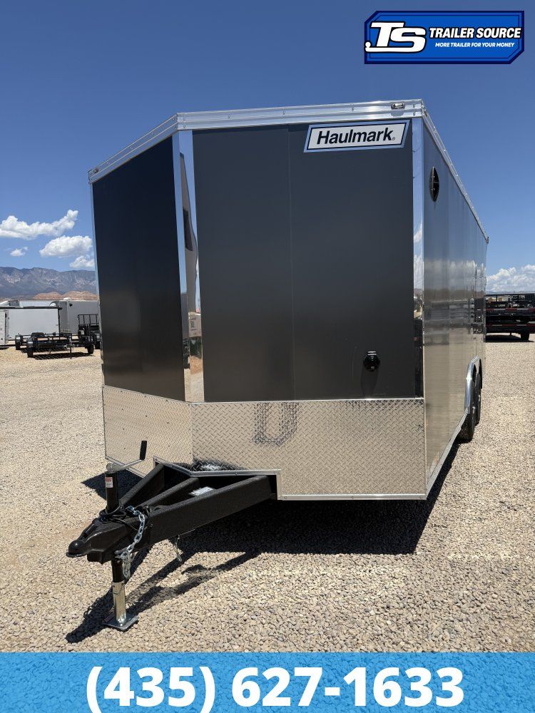 8.5x20 Haulmark Heat Enclosed Car Hauler Trailer - 7'0" Interior - 10K GVWR - .080 PolyCor, 2 Tone Color, Rear Spoiler w/ Load