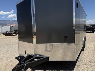 8.5x20 Haulmark Heat Enclosed Car Hauler Trailer - 7'0" Interior - 10K GVWR - .080 PolyCor, 2 Tone Color, Rear Spoiler w/ Load