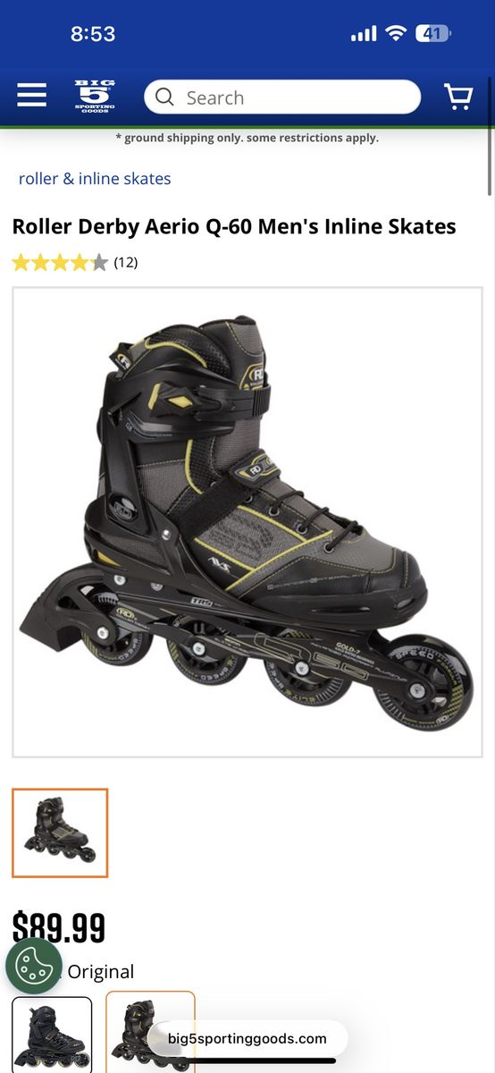 Roller derby roller blades size 12