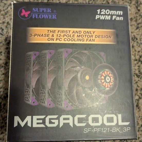 x3 Super Flower MegaCool SF-PF121-BK_3P 120mm PWM PC Cooling Fans