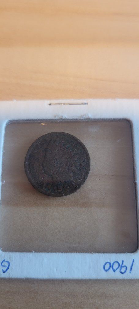 1900 Indian Head Penny Coin - Early 20th Century US Cent in Collector's Holder