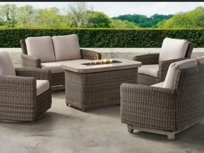 Member's Mark Hampton Deep Seating Set with Sunbrella Fabric, 5pc