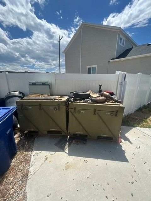Old military storage boxes