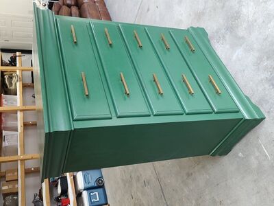 Beautiful green dresser with gold handles