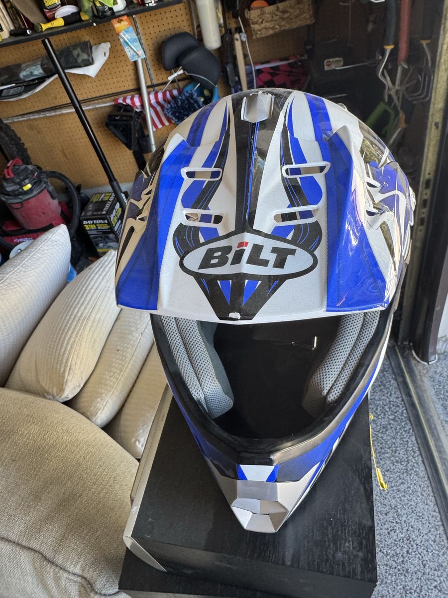 Bilt MX-Z  Motocross Helmet Blue/White - Size XL