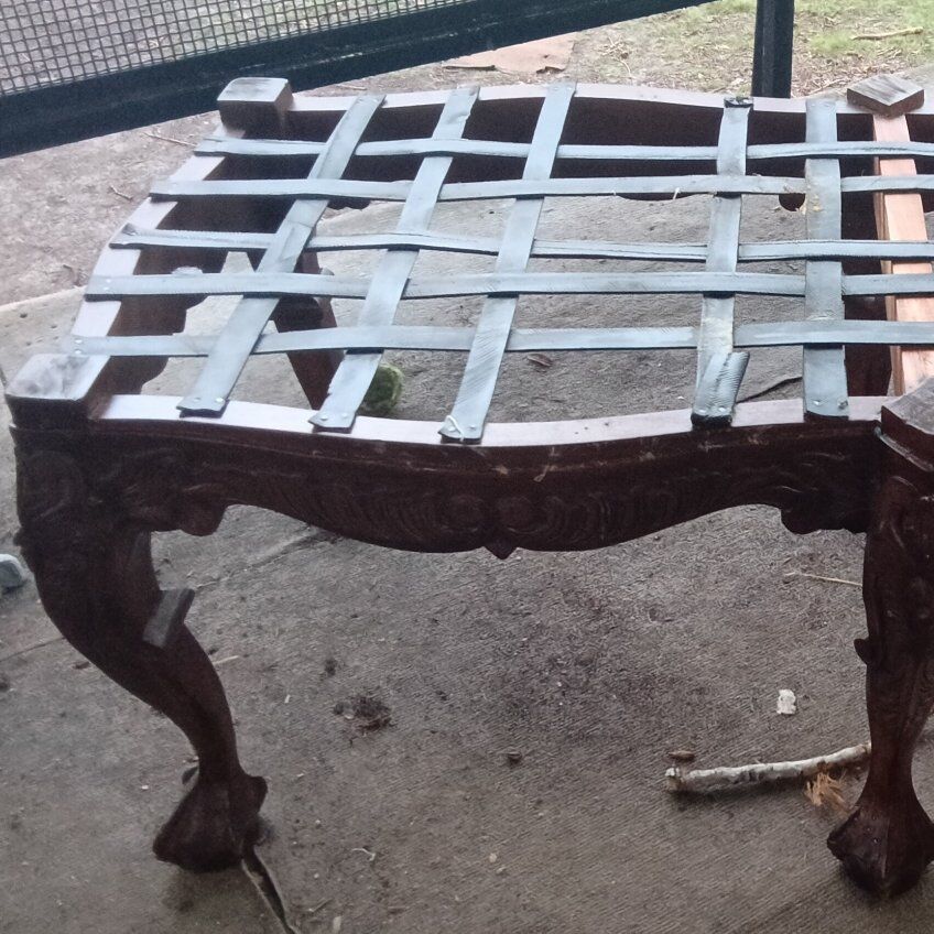 antique mahogany hallway bench