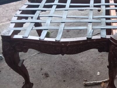 antique mahogany hallway bench