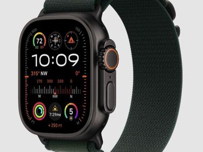 Apple Watch Ultra 2 Black Titanium Case with Dark Green Alpine Loop