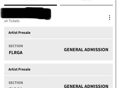 ZACH BRYAN FLOOR TICKETS (4) SLC