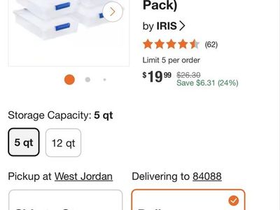 IRIS 5 Qt. Plastic Storage Clip Box Clear 4-Pack
