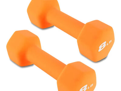 NEW 8LB Set of 2 Hex Dumbbells Rubber Coated
