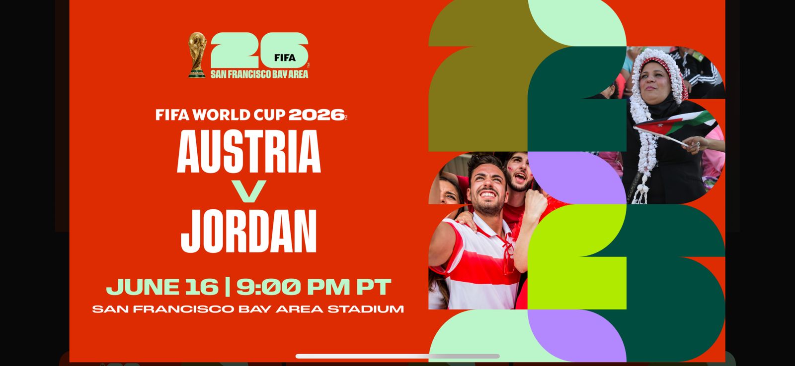 World Cup Austria vs Jordan 4 Tickets